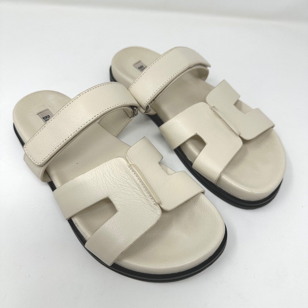 Bibi Lou Mindy Sandal Womens 36 US‎ 5.5 Off White Leather Slide Coastal Beachy
